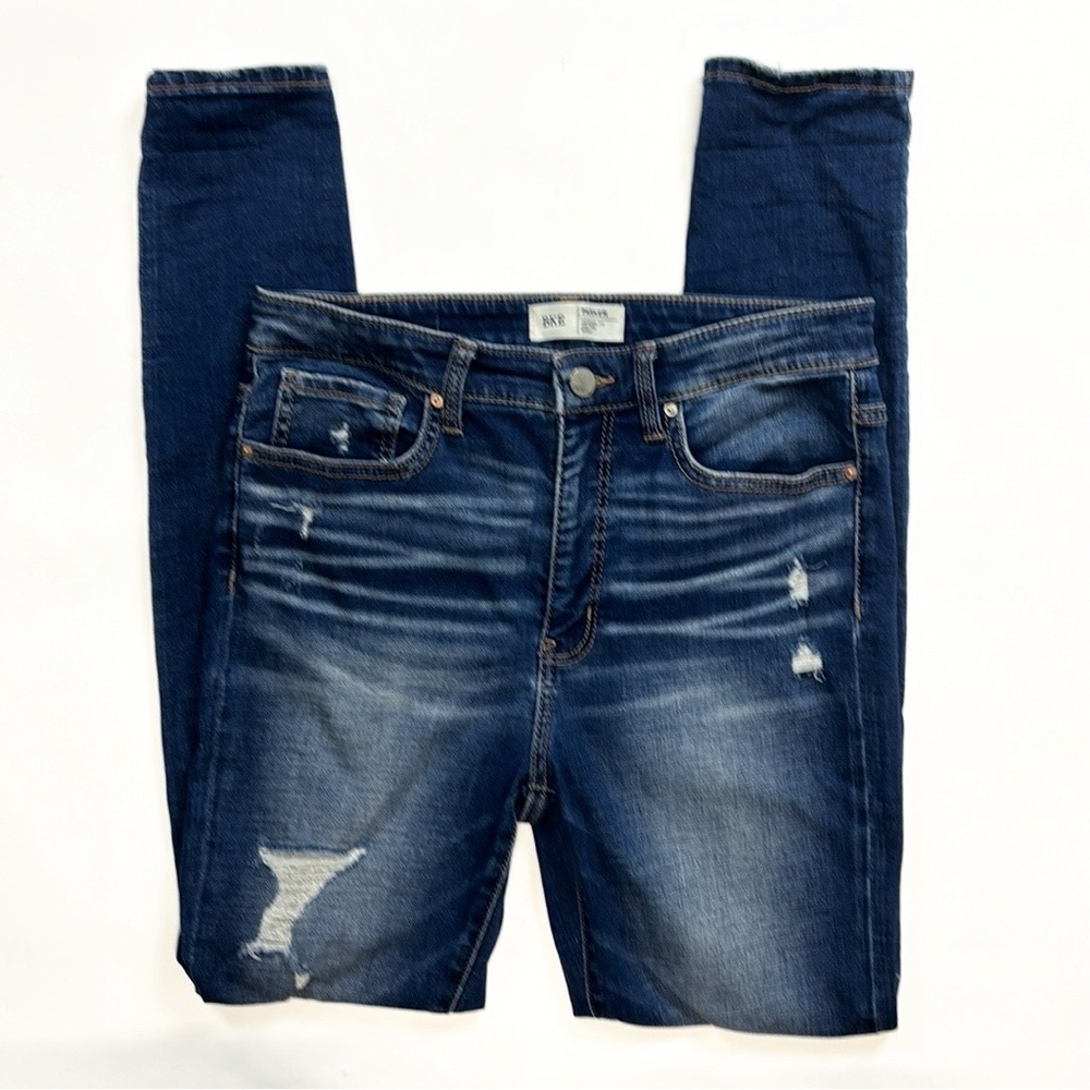 BKE Buckle Parker High Rise Skinny Leg Destroyed Designer Jeans